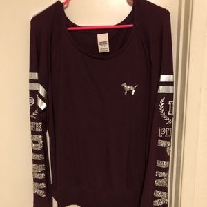 PINK sequined long sleeve t